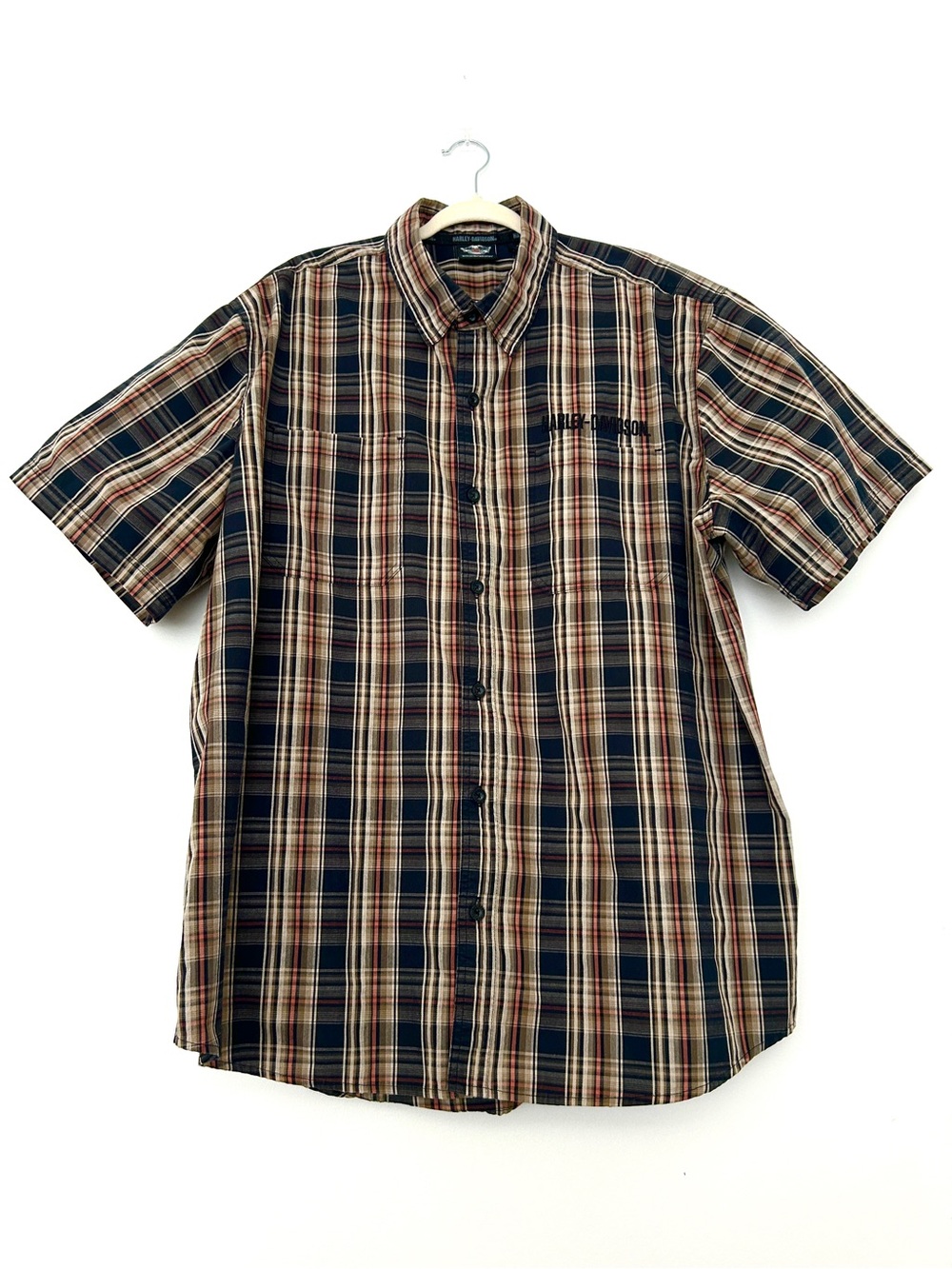 Harley-Davidson Men’s Short Sleeve Plaid Button-Up Shirt